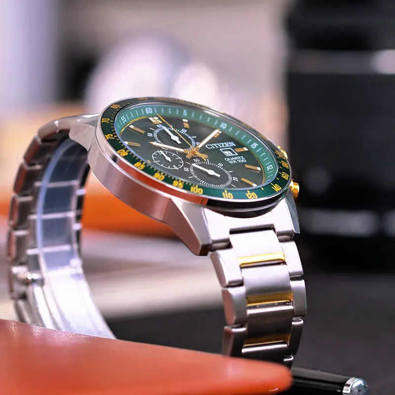 Citizen Chronograph Tachymeter Bezel Two-Tone Men's Watch- AN3689-55X